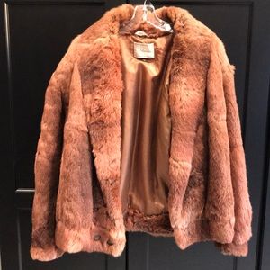 Vintage Wilsons Brown Rabbit Fur Coat Size Large